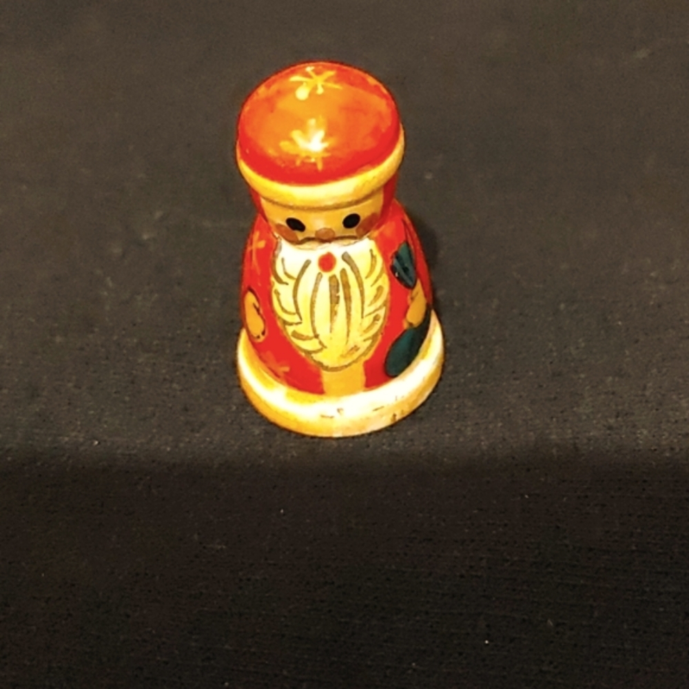 Wooden Russian Santa thimble
